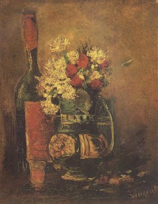 Vincent Van Gogh Vase with Carnation and Roses and a Bottle (nn04) China oil painting art